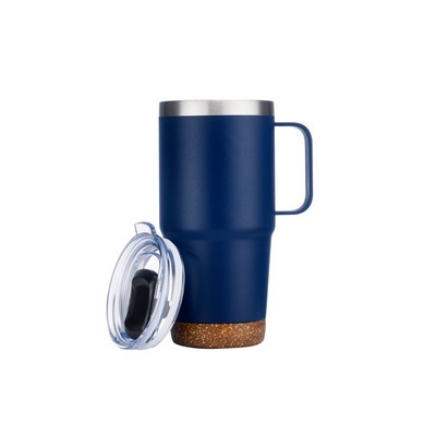 Endura 24 oz Navy SS Travel Mug with Cork Bottom