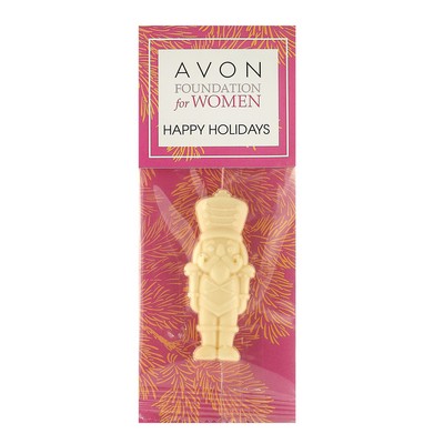 Belgian Chocolate Holiday Icons in Billboard-Style Header Bag with White Chocolate Nutcracker