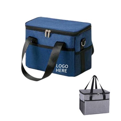 Insulated Lunch Cooler Bag w/ Handle & Front Pocket