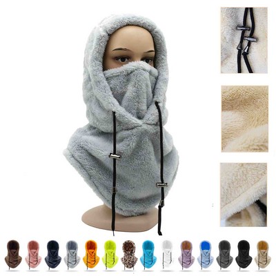 Warm Fleece Windproof Ski Face Hoodie Mask