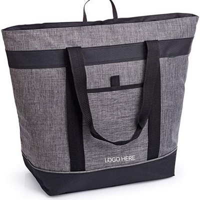 Foldable Handheld Shopping Cooler Bag PEVA Insulated Large Capacity Water Resistant