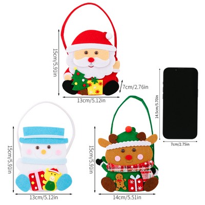 Christmas Cartoon Tote Bag Santa Gift Bag Kids Candy Gift Bag