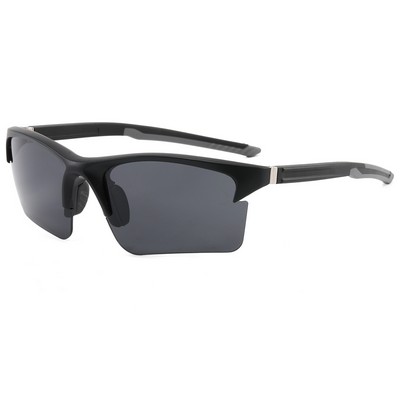 Goggle Sunglasses - Smoke Lens - Black Frames
