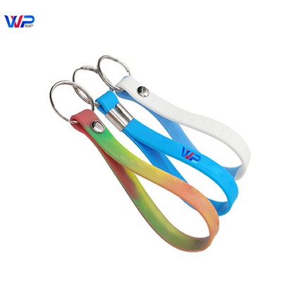 Silkscren Printed Silicone Keychain