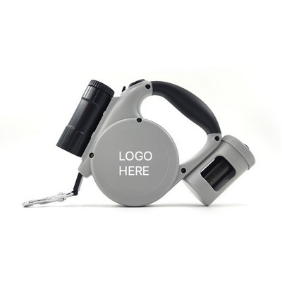 Retractable Dog Leash With Flashlight Nylon Automatic Large Dog Pet Walking Leash