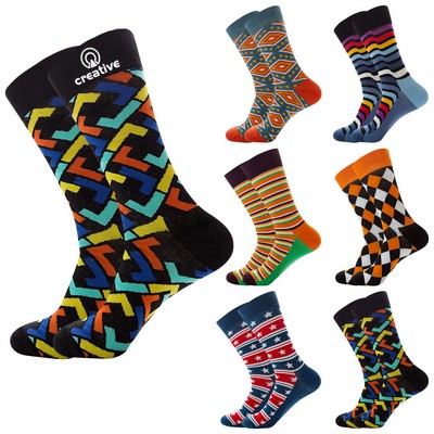 Cotton Striped Crew Socks