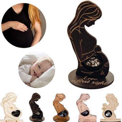 Natural Wood Picture Frame Baby Ultrasound Photo