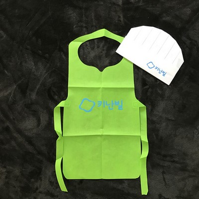 Disposable Non Woven Kids Apron and Chef Hat Set for Cooking Classroom Baking Painting