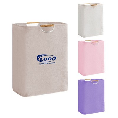 Foldable Linen-Blend Storage Basket