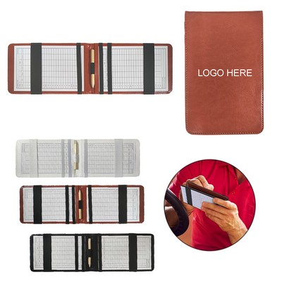 PU Golf Scorecard Holder with Pen Loop