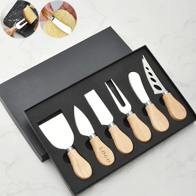Cheese Knife Set Wooden Handle Stainless Steel
