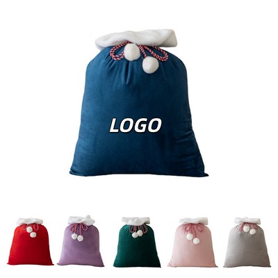 Christmas Velvet Drawstring Bag