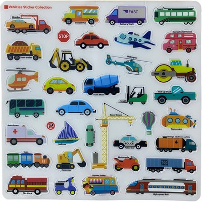 Reusable 3D Jelly Cartoon Stickers