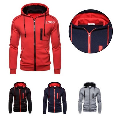 Sports Hooded Zipper Sweatshirt