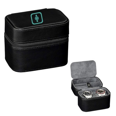 Compact PU Leather Watch Organizer Case