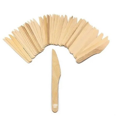 Disposable 6.5" Natural Birchwood Wooden Knives