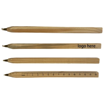 Eco-Friendly Wooden Ballpoint Pen with Ruler