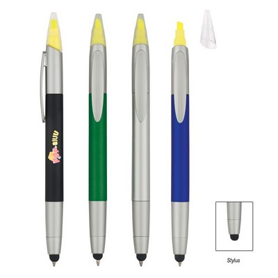 3-In-1 Pen With Highlighter and Stylus