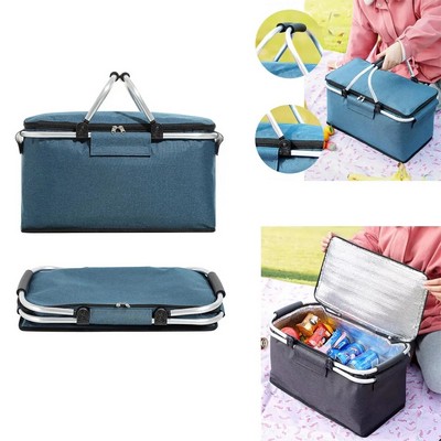 Collapsible Picnic Cooler Basket with Handles