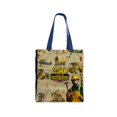 Long Handle Zip Top Full Bleed Gusset Tote Bag