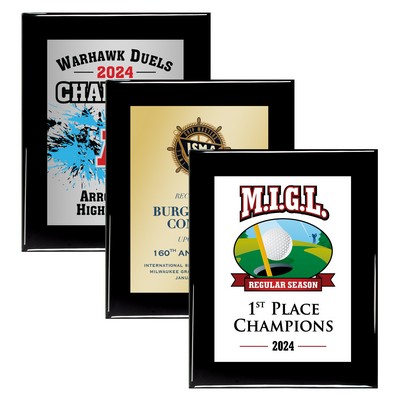 9" x 12" Black Piano Finish Plaque w/ Full Color Sublimated Imprint