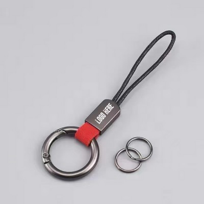 Premium Zinc Alloy & Leather Key Tag