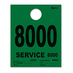 8000-8999 Heavy Brite™ Green Premium Service Dispatch Number Tag