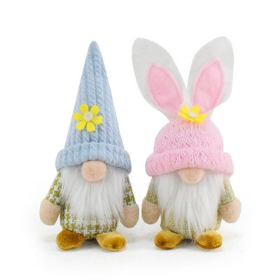Spring Pink Easter Bunny Gnome Adorable Large Rabbit Ear Faceless Doll Tomte Tomte Rudolf Plush