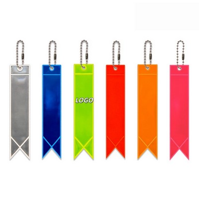PVC Reflective Safety Ribbon Keychain