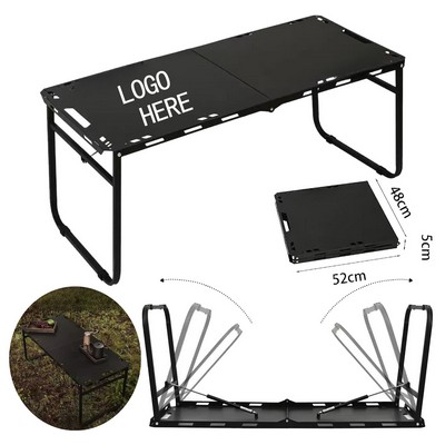 Lightweight Portable Folding Camp Table With Hydraulic Lift