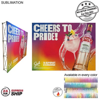 24Hr Express Ship -10' Straight Wall Full Height Tension Fabric Pop-up Display Kit