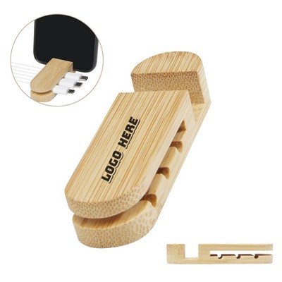 Bamboo Phone Stand & Cable Manager