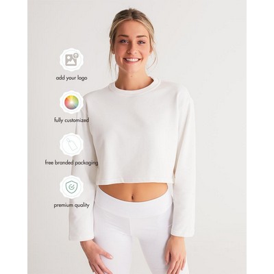 Women's All-Over Print Cropped Sweatshirt