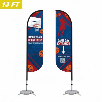 13' Precision-Built Cross-Base Feather Flag