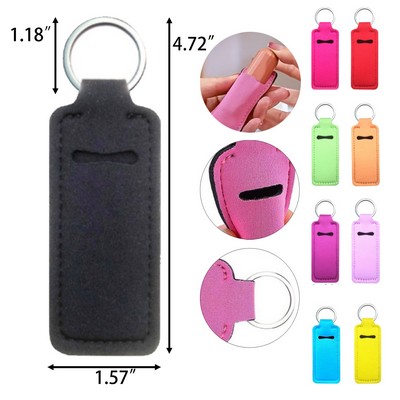 Neoprene Lipstick Sleeve with Keychain