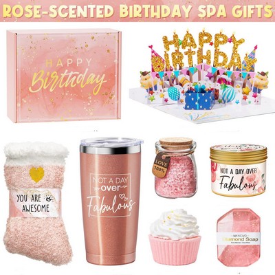 Self-Care Bath Gift Set Luxury Bath Salts & Silk Sleep Mask Combo Personalized Pampering Spa Kit