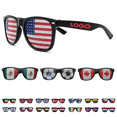 World Cup Flag Sticker Fashion Sunglasses