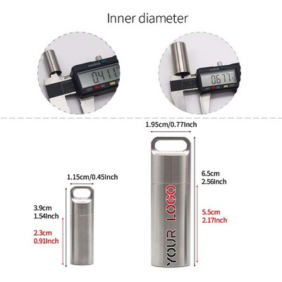 Stainless Steel Pill Case Keychain