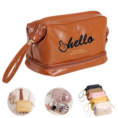 Double Deck Travel Makeup Cosmetic Bag