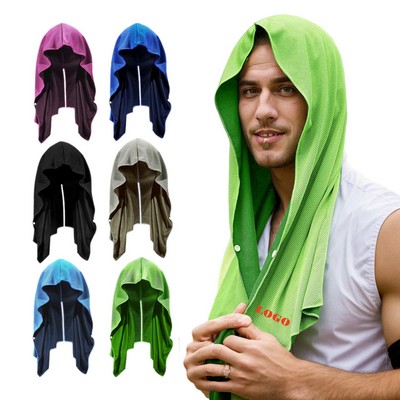 U-Shaped Cool Feeling Quick-Drying Sports Hooded Towel