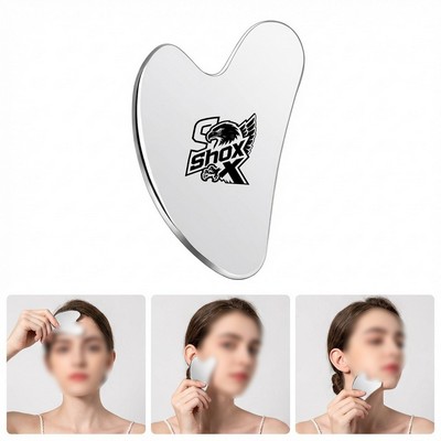 2.3 Heart Shaped Stainless Steel Guasha Massage Scraper w/Velvet Pouch