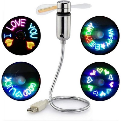 Portable USB Powered LED Clock Fan