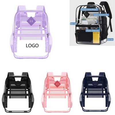 PVC Clear Bookbag Heavy Duty Transparent Backpack