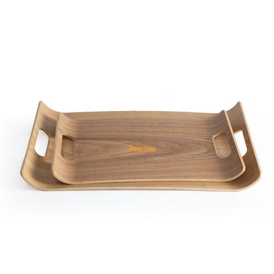 Rectangular Curved Wooden Serving Tray
