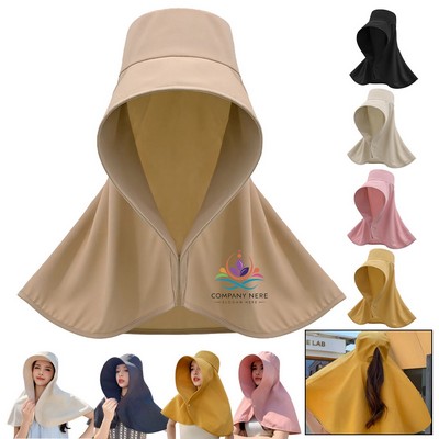 Sun Protection Hooded Shawl Hat – Full Coverage UV Shield Cap