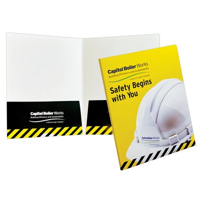 Full Color Printed 9"x12" Two Pocket Folder with 1/4" Backbone