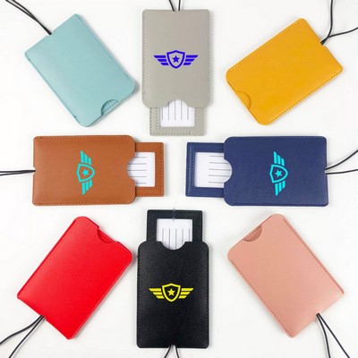 PU Leather Travel Luggage Bag Tag with Privacy Cover