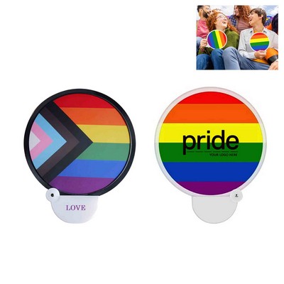 Progress Pride Rainbow Foldable Pop Up Fan