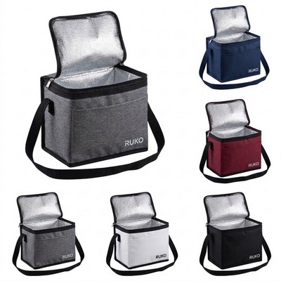 Insulated 6-Can Cooler Lunch Bag with Zipper Closure