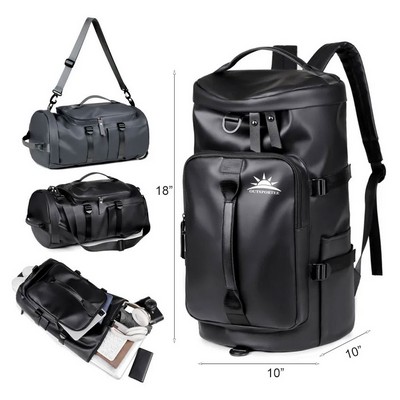 Convertible 3-Way Travel Duffel Gym Bag W/ Shoe Compartment